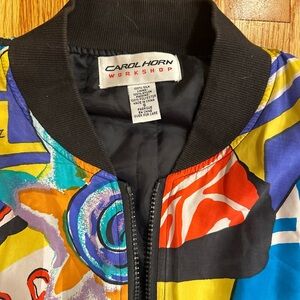 Carol Horn Bomber Jacket 100% Silk Vintage 1990s, Size small